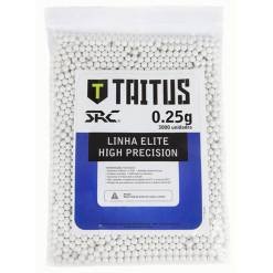 BBS TAITUS SRC 0,25G 6mm Brancas Aeg Airsoft 3000bbs