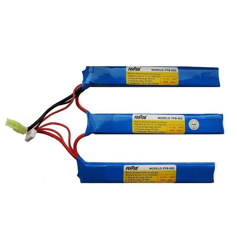 Bateria Airsoft Mini Tamiya 11.1V 1300mah 15c Feasso