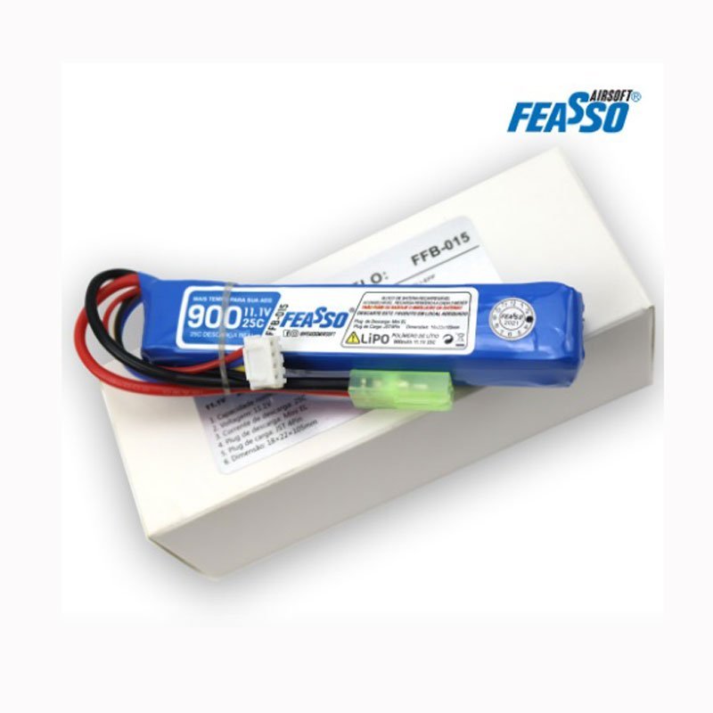 Bateria 3S 900mAh 25C 11.1v FFB-015 Airsoft Feasso