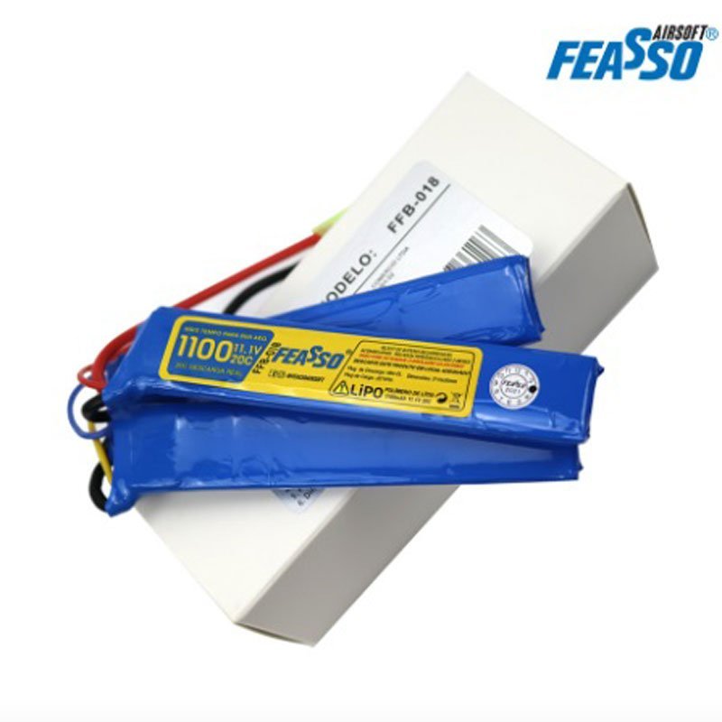 Bateria Airsoft Aeg 11.1V 1100mAh 20c FFB-018 Feasso