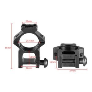 Par Elevador Suporte Trilho Lanterna Luneta 25.4mm/30mm Aeg