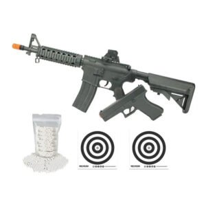Kit Rifle M4a1 Pistola Airsoft Vigor V307 Spring Bbs+alvos