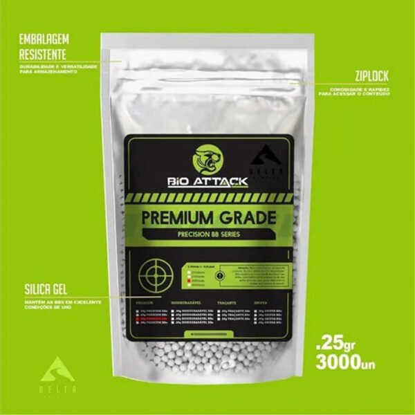 Bbs Bolinha Munição Airsoft Esfera Bio Attack Premium