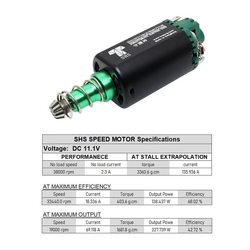Motor High Speed Shs Aeg 11.1v 38000 Longo Airsoft M4 M16 - Imagem 3