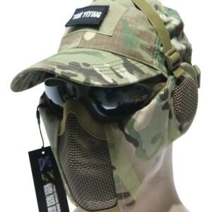 Kit Boné E Mascara Airsoft Half Face Tatica Telada Loadout