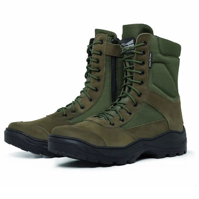Bota Coturno Exercito Acero Selva Verde Militar Ziper