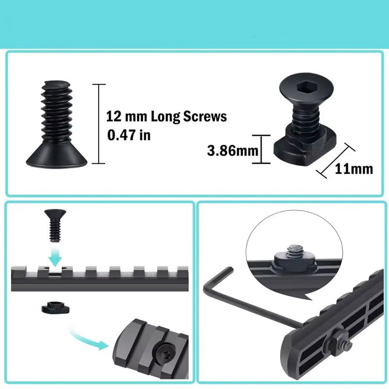 Parafusos M-lok 1 Pçs Porca Substituição Trilho Aeg Rifle - Imagem 2