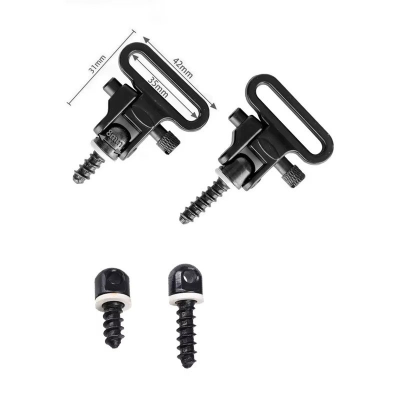 2x Suporte De Bandoleira Carabina Pcp Madeira Rápido Trilho Preto