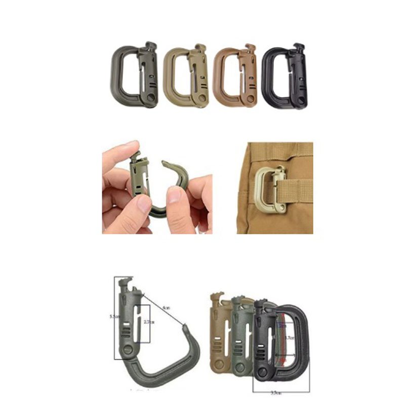 Mosquetão Anel Travamento Clipe Plástico Mochila Colete - Imagem 5