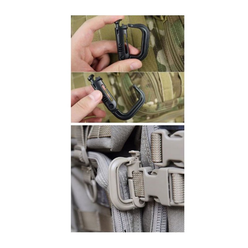Mosquetão Anel Travamento Clipe Plástico Mochila Colete - Imagem 4