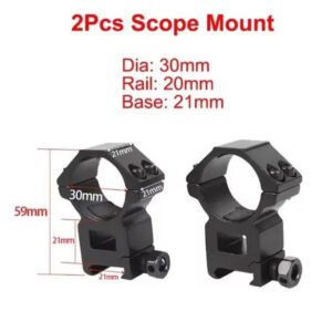 Mount Luneta Trilho 22mm Tubo 30mm Suporte Alto Rifle