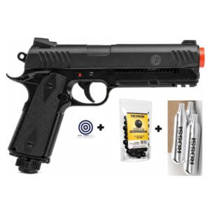 Kit Pistola Pressão .50 Defesa Pesssoal Rossi 1911 Paintball
